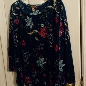 $6 or 3/$12  Soft Velour Floral Top